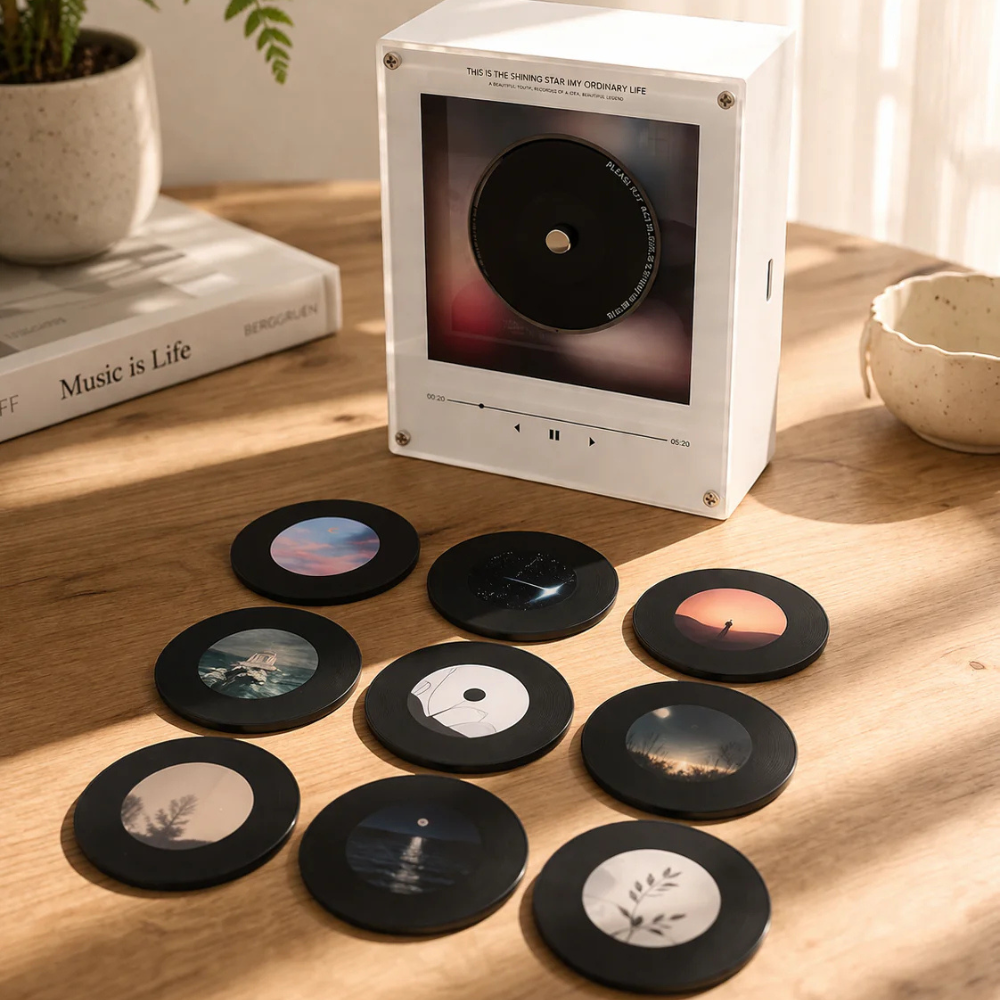 Custom Music Box Plus 9 Mini Vinyl Records