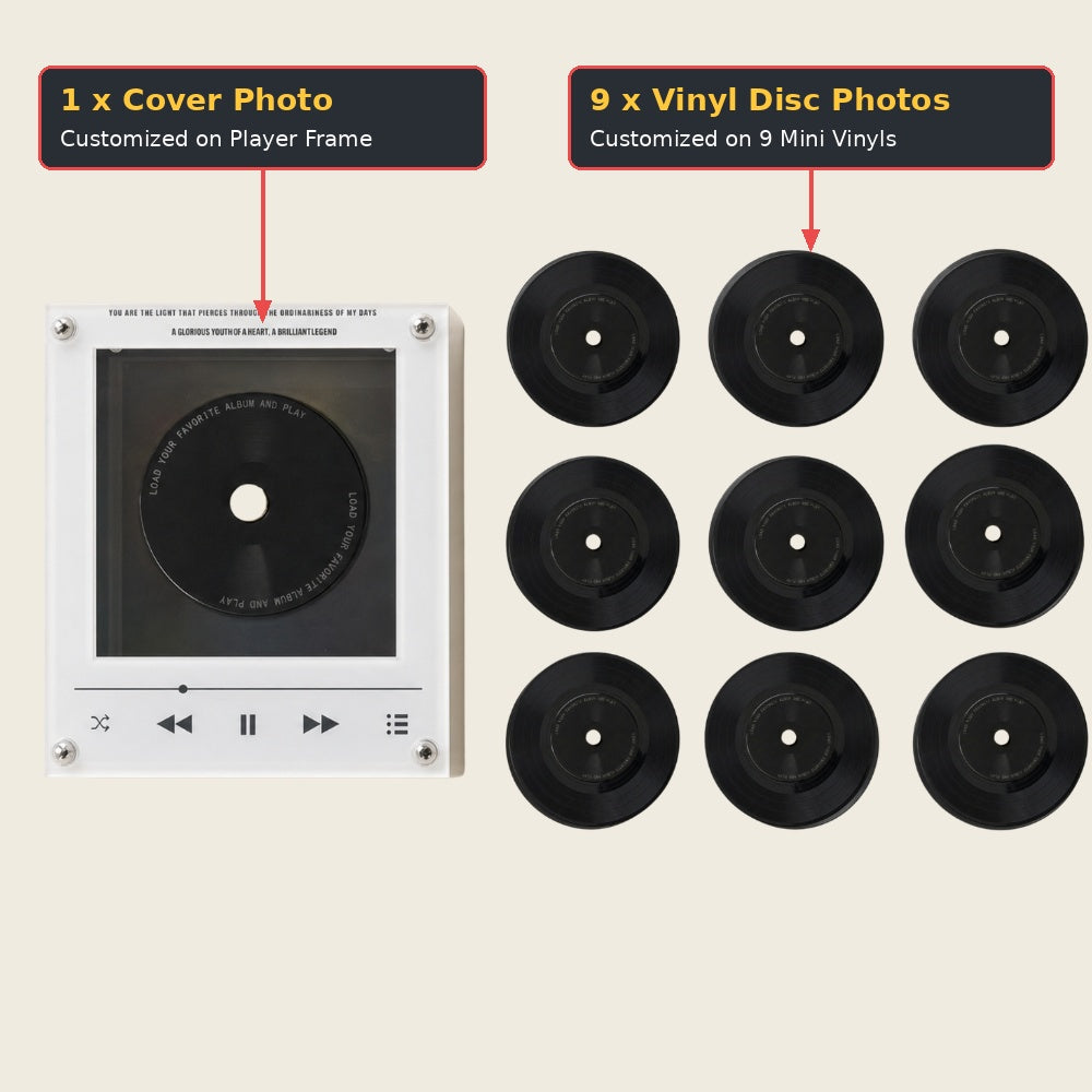 Custom Music Box Plus 9 Mini Vinyl Records