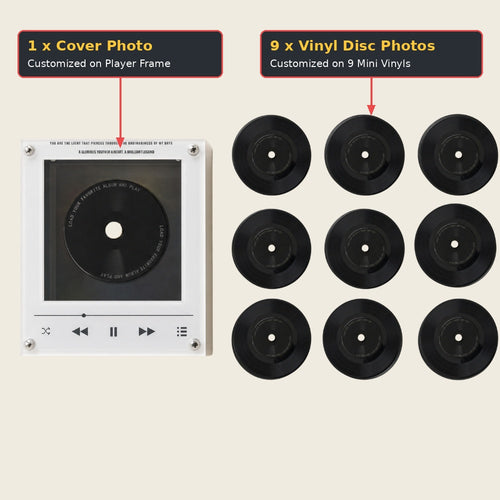 Custom Music Box Plus 9 Mini Vinyl Records